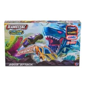 PISTA AQUA ATTACK TEAMSTERZ CON 2 AUTOS CAMBIA COLOR -14151