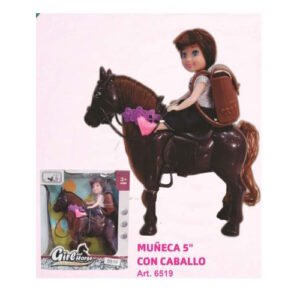 MUÑECA  13CM CON CABALLO -6519