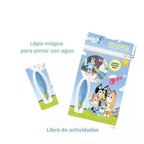 Libro Bluey Para Colorear Pinta Facil Agua Wow