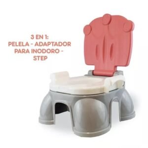 PELELA OK BABY 3 EN 1 ECO GRIS Y ROSA  -OKBB0284