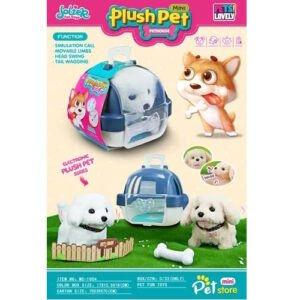 PERRO CON MOVIMIENTO Y SONIDO CON CANIL PLUSH PET -MS11