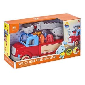 CAMION BOMBEROS DIDACTICO CON LUZ Y SONIDO DE MADERA WANBORNS -IKWOOD28